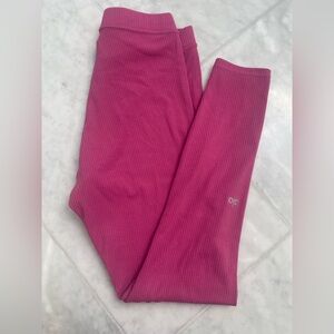 Alo Yoga Ribbed High waisted Leggings in dark pink, size small